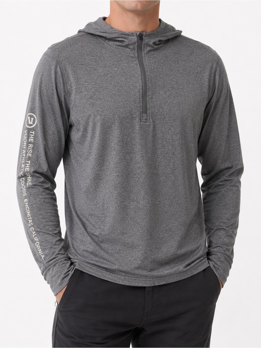 Vuori Uluwatu Half Zip Water Hoodie Sz M Heather Gray EUC
